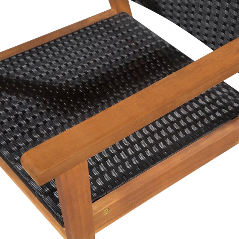 Afuera Living Contemporary 5 Piece Rattan Garden Dining Set in Black