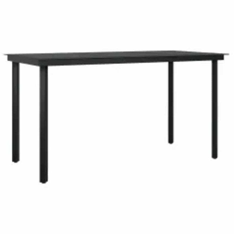 Afuera Living Poly Rattan Garden Dining Set with Cushions in Black