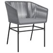 Afuera Living Poly Rattan Garden Dining Set with Cushions in Black