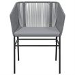 Afuera Living Poly Rattan Garden Dining Set with Cushions in Black