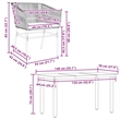 Afuera Living Poly Rattan Garden Dining Set with Cushions in Black