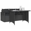 Afuera Living Contemporary Poly Rattan Garden Dining Set in Black
