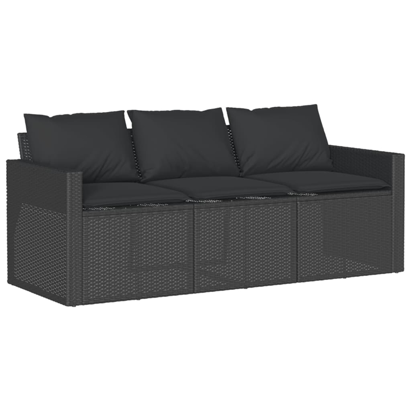 Afuera Living Contemporary Poly Rattan Garden Dining Set in Black