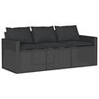 Afuera Living Contemporary Poly Rattan Garden Dining Set in Black