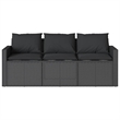 Afuera Living Contemporary Poly Rattan Garden Dining Set in Black