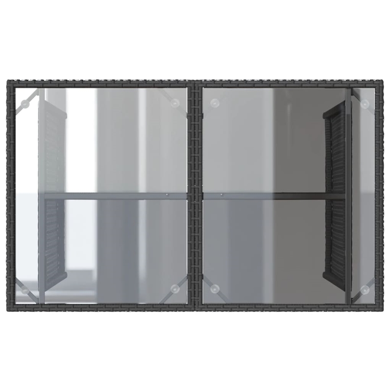 Afuera Living Contemporary Poly Rattan Garden Dining Set in Black