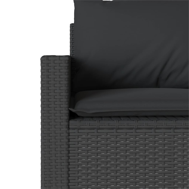Afuera Living Contemporary Poly Rattan Garden Dining Set in Black