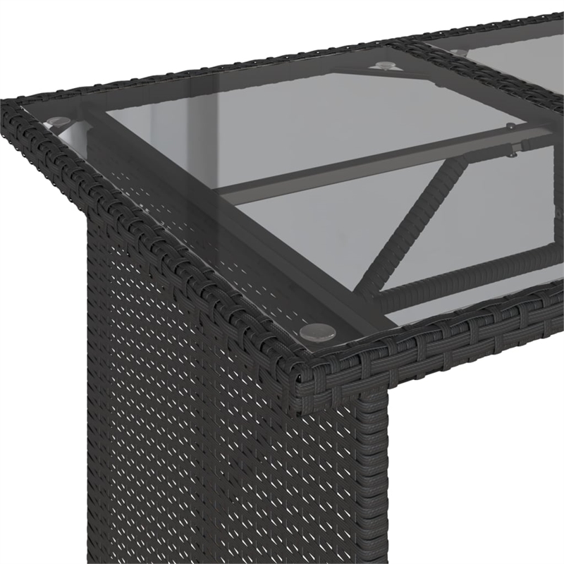 Afuera Living Contemporary Poly Rattan Garden Dining Set in Black