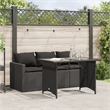 Afuera Living Contemporary Poly Rattan Garden Dining Set in Black