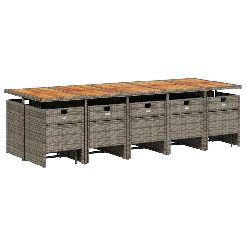 Afuera Living 15 Piece Rattan Garden Dining Set in Gray/Brown