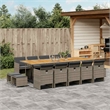 Afuera Living 15 Piece Rattan Garden Dining Set in Gray/Brown
