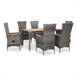 Afuera Living Contemporary 7 Piece Rattan Garden Dining Set in Gray