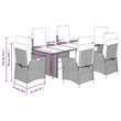 Afuera Living 7 Piece Poly Rattan Garden Dining Set in Beige
