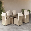 Afuera Living 7 Piece Poly Rattan Garden Dining Set in Beige