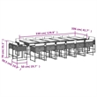 Afuera Living 17 Piece Poly Rattan Patio Dining Set in Beige