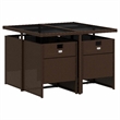 Afuera Living 5 Piece Poly Rattan Foldable Garden Dining Set in Brown