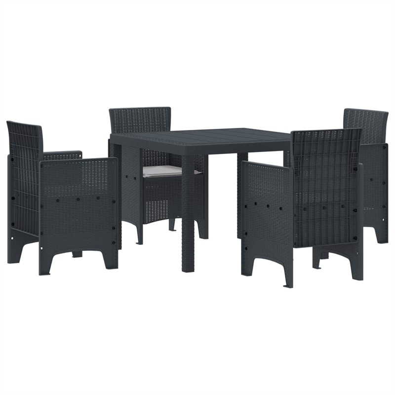 Afuera Living 5 Piece Poly Rattan Garden Dining Set in Anthracite