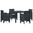 Afuera Living 5 Piece Poly Rattan Garden Dining Set in Anthracite