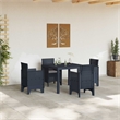 Afuera Living 5 Piece Poly Rattan Garden Dining Set in Anthracite