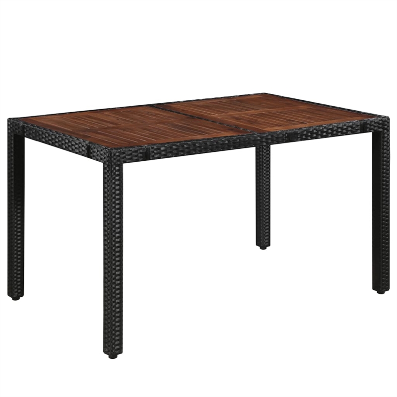 Afuera Living Contemporary 7 Piece Rattan Garden Dining Set in Black
