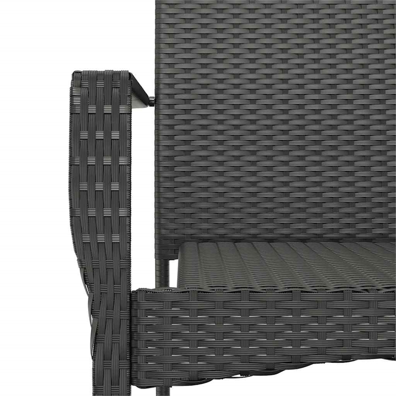 Afuera Living 7 Piece Poly Rattan Garden Dining Set in Black