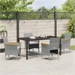 Afuera Living 5 Piece Poly Rattan Garden Dining Set with Cushions in Gray