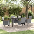 Afuera Living 5 Piece Poly Rattan Garden Dining Set with Cushions in Gray