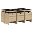 Afuera Living Poly Rattan Garden Dining Set in Beige/Cream White