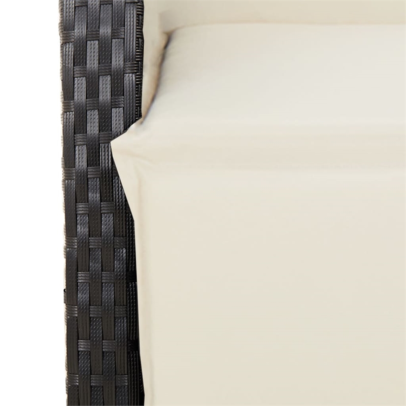 Afuera Living Poly Rattan Garden Dining Set in Black/Cream White