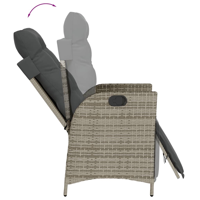 Afuera Living Contemporary Rattan Garden Dining Set in Black/Dark Gray