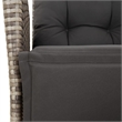 Afuera Living Contemporary Rattan Garden Dining Set in Black/Dark Gray