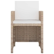 Afuera Living Contemporary Rattan Garden Dining Set in Beige/Cream White