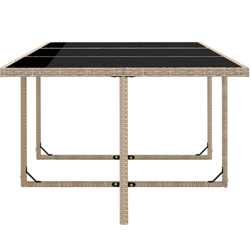 Afuera Living Contemporary Rattan Garden Dining Set in Beige/Cream White