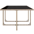 Afuera Living Contemporary Rattan Garden Dining Set in Beige/Cream White