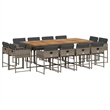 Afuera Living 13 Piece Poly Rattan Foldable Patio Dining Set in Gray