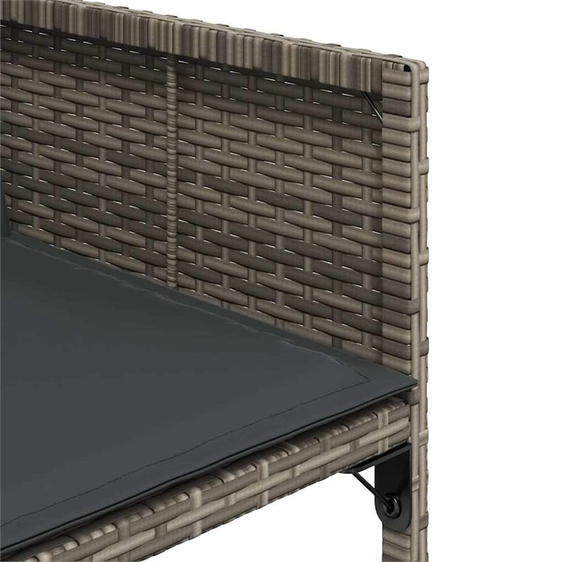 Afuera Living 13 Piece Poly Rattan Foldable Patio Dining Set in Gray