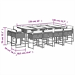 Afuera Living 13 Piece Poly Rattan Foldable Patio Dining Set in Gray