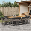 Afuera Living 13 Piece Poly Rattan Foldable Patio Dining Set in Gray