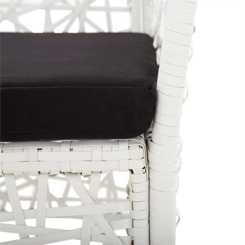 Afuera Living Contemporary 7 Piece Rattan Garden Dining Set in Black