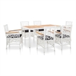 Afuera Living Contemporary 7 Piece Rattan Garden Dining Set in Black