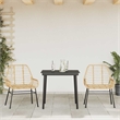 Afuera Living Contemporary Poly Rattan Garden Dining Set in Black