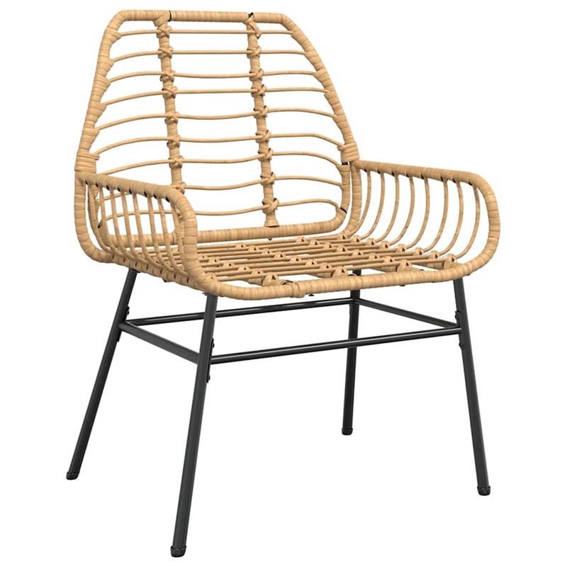 Afuera Living Contemporary Poly Rattan Garden Dining Set in Black