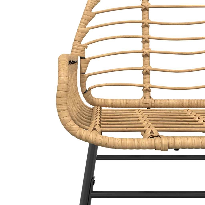 Afuera Living Contemporary Poly Rattan Garden Dining Set in Black
