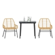 Afuera Living Contemporary Poly Rattan Garden Dining Set in Black