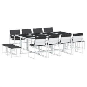 Afuera Living 13 Piece Steel Garden Dining Set in Anthracite