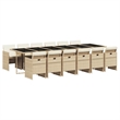 Afuera Living Contemporary Poly Rattan Garden Dining Set in Beige