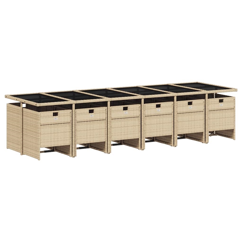 Afuera Living Contemporary Poly Rattan Garden Dining Set in Beige
