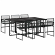 Afuera Living Contemporary 7 Piece Rattan Garden Dining Set in Black