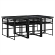 Afuera Living Contemporary 7 Piece Rattan Garden Dining Set in Black
