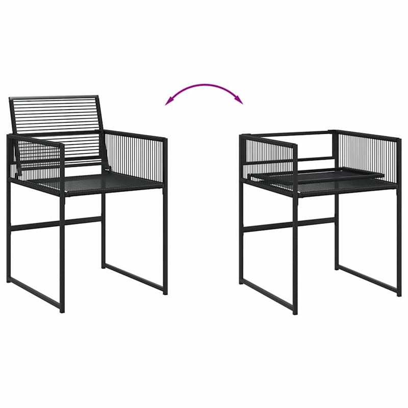 Afuera Living Contemporary 7 Piece Rattan Garden Dining Set in Black